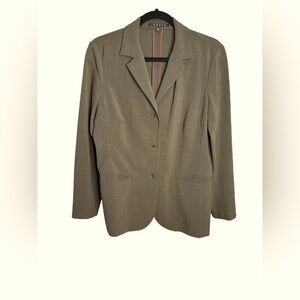 Theory brown blazer with 3 buttons and fitted look! Runs small